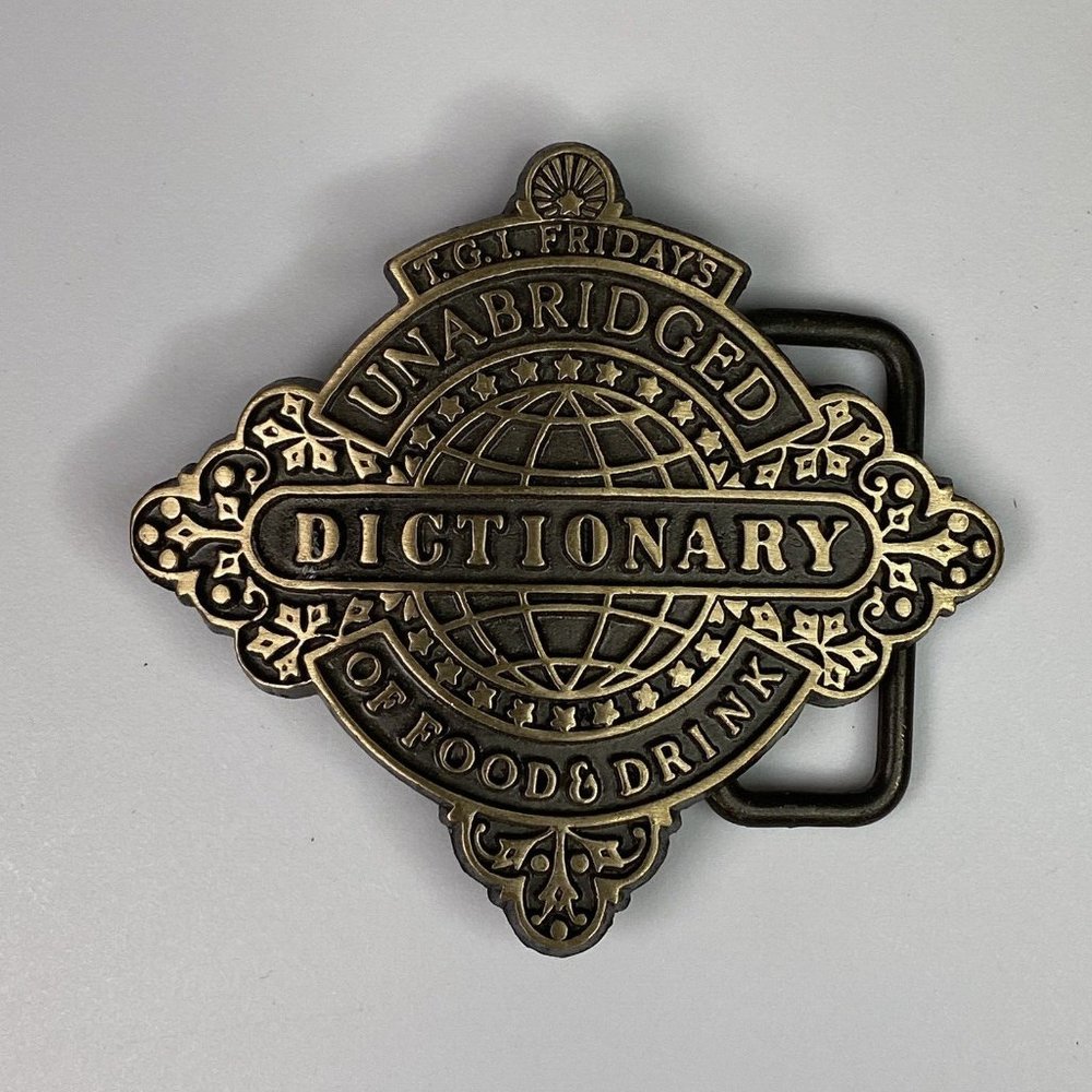 Vintage TGI FRIDAYS TGIF Restaurant Solid Brass Dictionary 3D Brass RARE